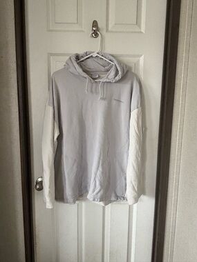 Outdoor Voices Men's Two-Tone Light Gray and White Hoodie